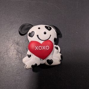 Vintage Puppy Valentine Brooch